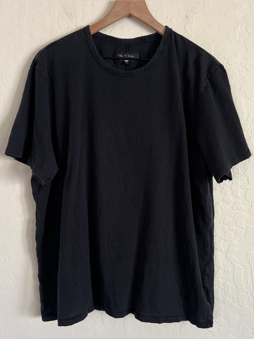 Rag & Bone Men’s Linen Cotton Jersey Short Sleeve Crewneck T-Shirt Tee XXL Black